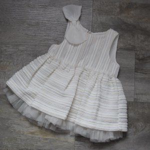 Cream & Gold 0-3 Month Baby Girls Dress